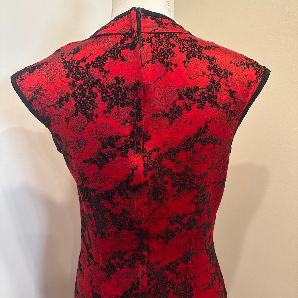 Morbid Threads Vtg Y2k 90s Red Black Cheongsam Qi… - image 8